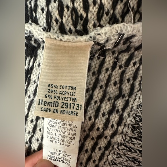 L.L. Bean Black and White Sweater Cardigan - Picture 8 of 10
